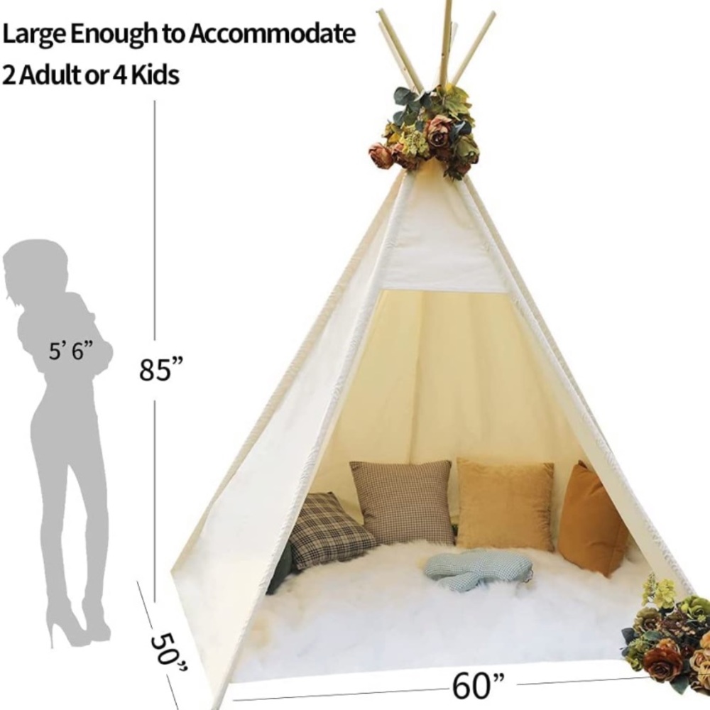 Huge Teepee, Large Tall, Wedding Teepee, Adult Teepee,5 Sides Wide Open Front - Picture 7 of 7
